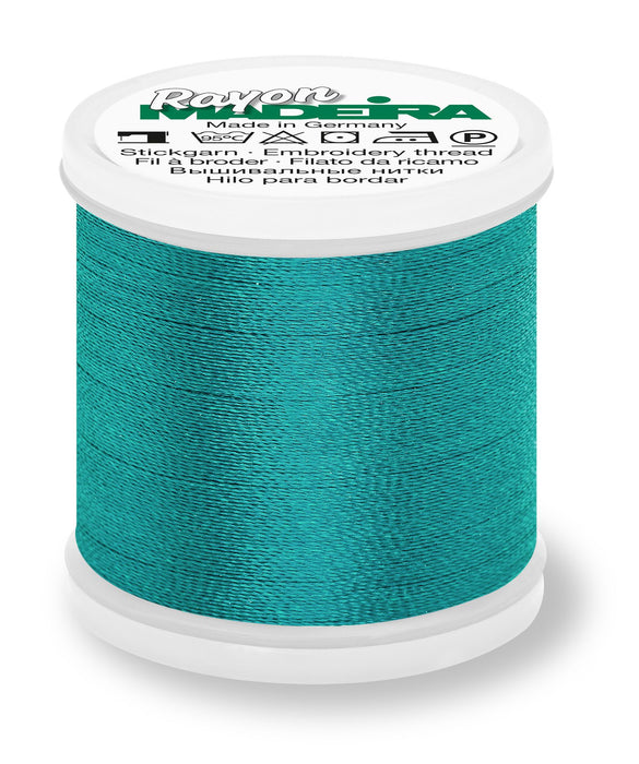 Madeira Rayon 40 | Machine Embroidery Thread | 220 Yards | 9840-1091 | Teal Blue