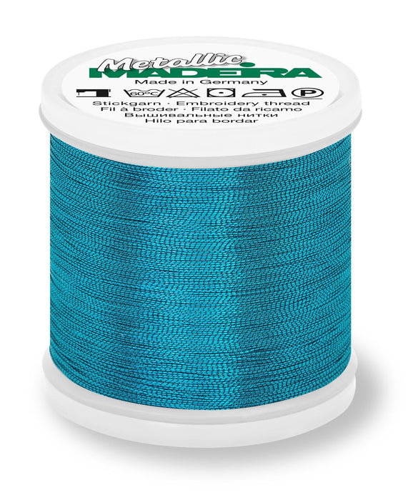 Madeira Smooth Metallic 40 | Machine Embroidery Thread | 220 Yards | 9842-365 | Turquoise