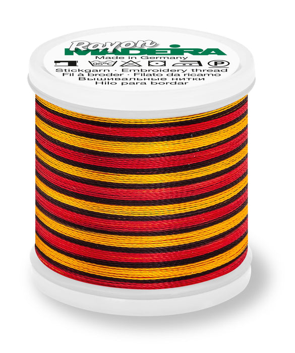 Madeira Rayon 40 | Machine Embroidery Thread | Multicolor | 220 Yards | 9840-2145 | Gold, Black, Red